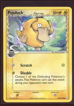 Psyduck Non-Holo Common Ex/NM 81/110 EX Holon Phantoms Delta Species Pokemon - Image 1