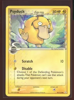 Psyduck Non-Holo Common Ex/NM 81/110 EX Holon Phantoms Delta Species Pokemon - Image 3