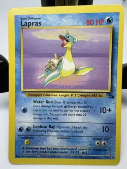 Vintage Pokemon TCG Lapras Fossil #25/62 Unlimited Rare LP/NM Great Condition - Image 1