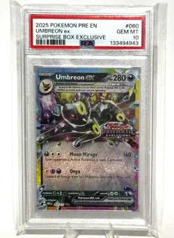 2025 POKEMON PRE EN-PRISMATIC EVOLUTIONS #060 UMBREON STAMPED PSA 10 - Image 1