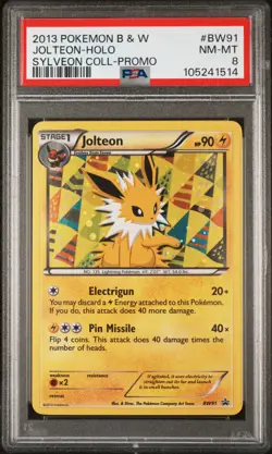 2013 POKEMON BLACK STAR PROMO JOLTEON #BW91 HOLO FOIL PSA 8 NM-MT #105241514 - Image 1