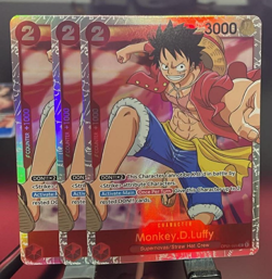 x3 Monkey.D.Luffy OP01-024 - One Piece TCG - SR Near-Mint Super Rare English - Image 1