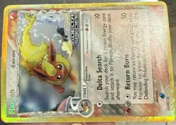 Pokemon Flareon Reverse Holo 5/113 EX Delta Species STAMP 2005 DAMAGED - Image 3