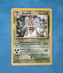 1999 Pokemon Base Set 17/102 Beedrill NM+ Mint - Image 1