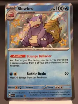 Slowbro 117/091 - Shiny Holo Rare - Paldean Fates Pokemon Card MINT - Image 1