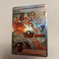 Pokemon Card Arven 235/091 Illustration Rare Paldean Fates Trainer Near Mint - Image 2