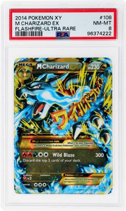 2014 Pokemon XY Flashfire M Charizard Ex Ultra Rare #108 PSA 8 - Image 1