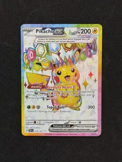 Pokemon Pikachu Ex 219/191 Surging Sparks SSP Ultra Rare Full Art SV08 NM/MINT - Image 1