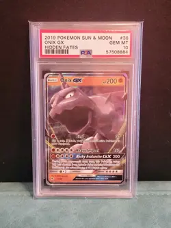 2019 Pokemon Sun & Moon Hidden Fates #36 Onix Gx PSA 10 GEM MINT - Image 1