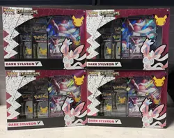 4x Pokemon Celebrations Dark Sylveon V Collection Boxes Sealed – Evolving Skies - Image 1