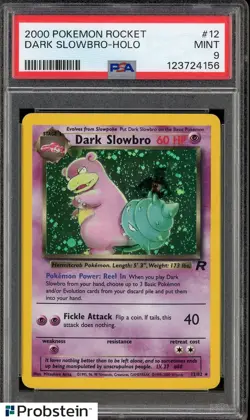 "2000 Pokemon Team Rocket TCG 1st Edition #12/82 Dark Slowbro Holo PSA 9 MINT " - Image 1