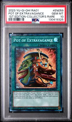 Pot of Extravagance #EN059 1st Edition PSA 10 Prismatic Collector's Rare YuGiOh! - Image 1