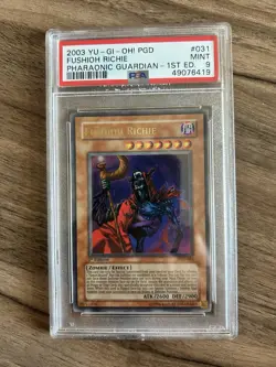 2003 Yu-Gi-Oh! Fushioh Richie Pharaonic Guardian PGD 1st Edition Ultra Rare PSA9 - Image 1