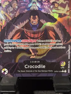 Crocodile OP04-058 Alt Art Leader Kingdoms Of Intrigue One Piece TCG English NM - Image 3
