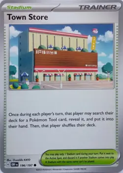 TOWN STORE - UNCOMMON - OBSIDIAN FLAMES - POKEMON CARD - 196/197 - Image 1