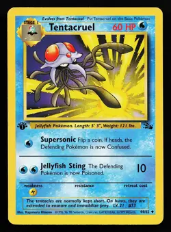 Tentacruel 44/62 Uncommon 1st Edition Fossil Pokemon Card - Image 1