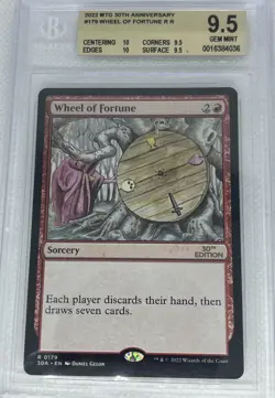 MTG BGS 9.5Q++ Magic the Gathering Wheel Of Fortune M30th - Magic 30th -Gem Mint - Image 1
