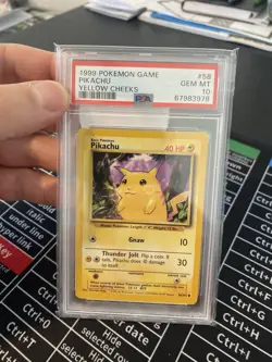 1999 Base Set Pokemon Pikachu Yellow Cheeks #58 PSA 10 Gem Mint - Image 1