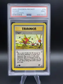 2000 Pokemon Rocket 1st Edition #75 Digger Graded PSA 9 MINT - Image 1