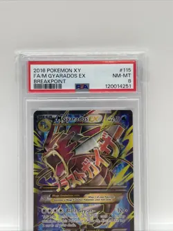 2016 POKEMON XY BREAKPOINT #115 FULL ART M GYARADOS EX PSA 8 - Image 2