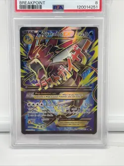 2016 POKEMON XY BREAKPOINT #115 FULL ART M GYARADOS EX PSA 8 - Image 3