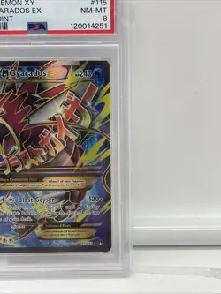 2016 POKEMON XY BREAKPOINT #115 FULL ART M GYARADOS EX PSA 8 - Image 4