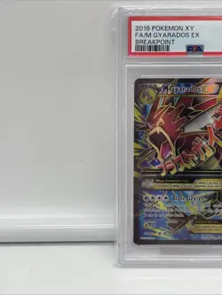 2016 POKEMON XY BREAKPOINT #115 FULL ART M GYARADOS EX PSA 8 - Image 5