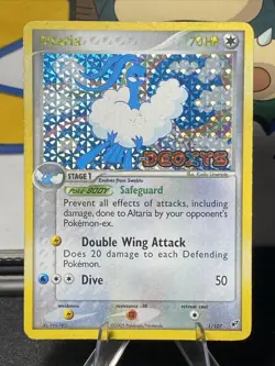 Pokemon TCG Altaria 1/107 Deoxys Reverse Holo Rare Stamped Vintage 2005 - Image 1