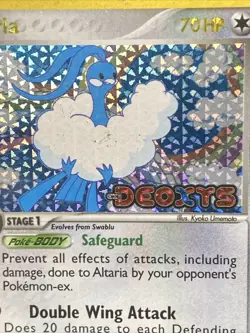 Pokemon TCG Altaria 1/107 Deoxys Reverse Holo Rare Stamped Vintage 2005 - Image 3