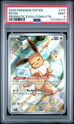 2025 POKEMON SVP EN-SV BLACK STAR PROMO #173 EEVEE PSA 9 - Image 1