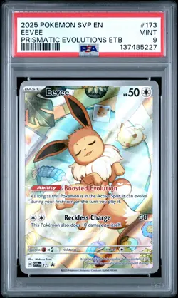 2025 POKEMON SVP EN-SV BLACK STAR PROMO #173 EEVEE PSA 9 - Image 1