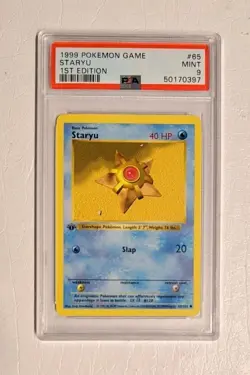 Pokemon BASE SET 1st Edition STARYU 65/102 PSA 9 MINT! Beautiful! - Image 1