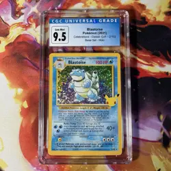Pokemon TCG: Blastoise Holo 2/102 Celebrations Classic Base Set CGC 9.5 Gem Mint - Image 1