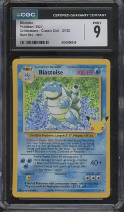 2021 Pokemon Celebrations Classic Collection Holo #2 Blastoise Mint CGC 9 - Image 1