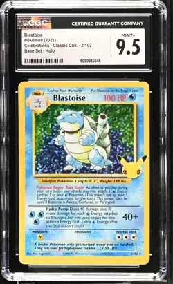 Blastoise Pokemon Celebrations Classic Collection 2/102 Holo CGC Mint 9.5 - Image 1