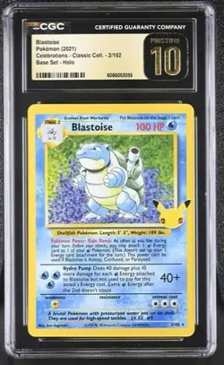 Pokemon Celebrations Blastoise Holo 2/102 CGC PRISTINE 10 - Image 1