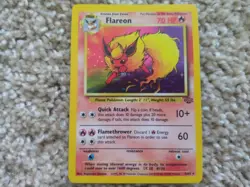 Flareon Holo Holographic Pokemon Card TCG 1999 Jungle Rare 3/64 Sleeve NM - Image 1