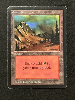 Magic the Gathering Mountain MTG Beta 299 (C) Lightly Played Vintage - Image 1