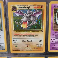 Pokemon TCG Aerodactyl Fossil 1/62 Holo Rare Card 1999 - Image 1