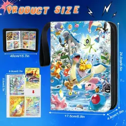 Pokemon Multicolor 3-Ring Binder 4-Pocket Waterproof Zipper High Transparency - Image 2
