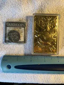 2002 Yu-Gi-Oh Duel Coin Japanese Kaiba Sealed & 1999 Togepi Pokemon 23K Gold Bar - Image 2