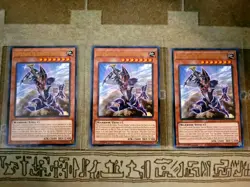 YUGIOH 3X BUSTER BLADER THE DESTRUCTION SWORDMASTER MAGO-EN100 RARE 1ST EDITION - Image 1