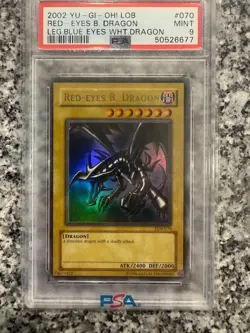 2002 Yu-Gi-Oh LOB Red-Eyes B Dragon Yugioh Card #070 MINT PSA GRADE 9 - Image 1