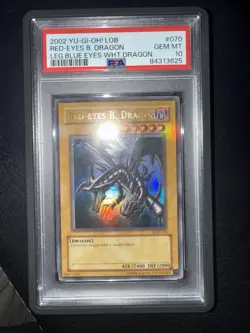 2002 Yugioh LOB-070 RED-EYES B. DRAGON ULTRA RARE PSA 10 GEM MINT HOLO BLEED - Image 1