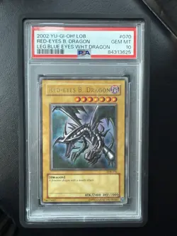 2002 Yugioh LOB-070 RED-EYES B. DRAGON ULTRA RARE PSA 10 GEM MINT HOLO BLEED - Image 2