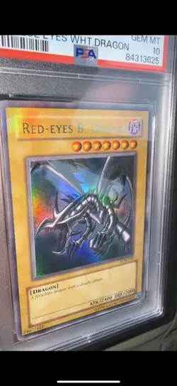 2002 Yugioh LOB-070 RED-EYES B. DRAGON ULTRA RARE PSA 10 GEM MINT HOLO BLEED - Image 5