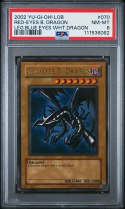 2002 YU-GI-OH! LOB RED-EYES B. DRAGON PSA 8 ORIGINAL PRINT - Image 3