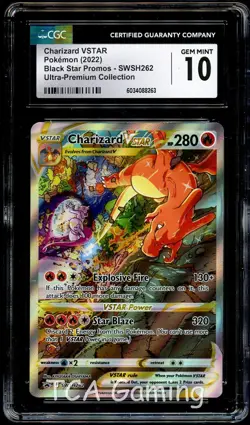 CGC 10 GEM MINT Charizard VSTAR 262 SWSH PROMO SWSH262 Pokemon Card 263 - Image 1