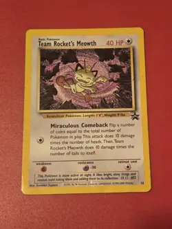 Team Rocket's Meowth # 18 Black Star PROMO WOTC Rare Pokemon Card Tcg. See Pics - Image 1