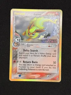 Vintage Pokemon Flareon Delta Species 5/113 EX Delta Species Reverse Holo LP-MP - Image 1